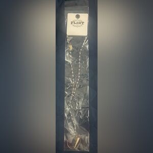 NWT FLIRT Blush/Gold Y Drop Adjustable Necklace
